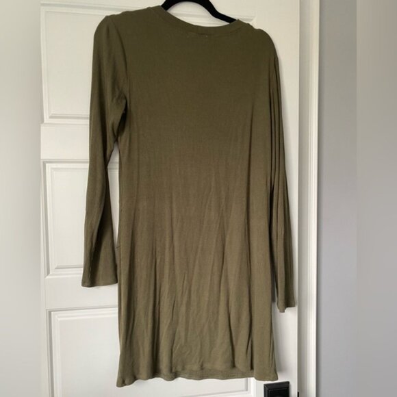 BP Army Green Ribbed Mini Dres - Picture 3 of 5